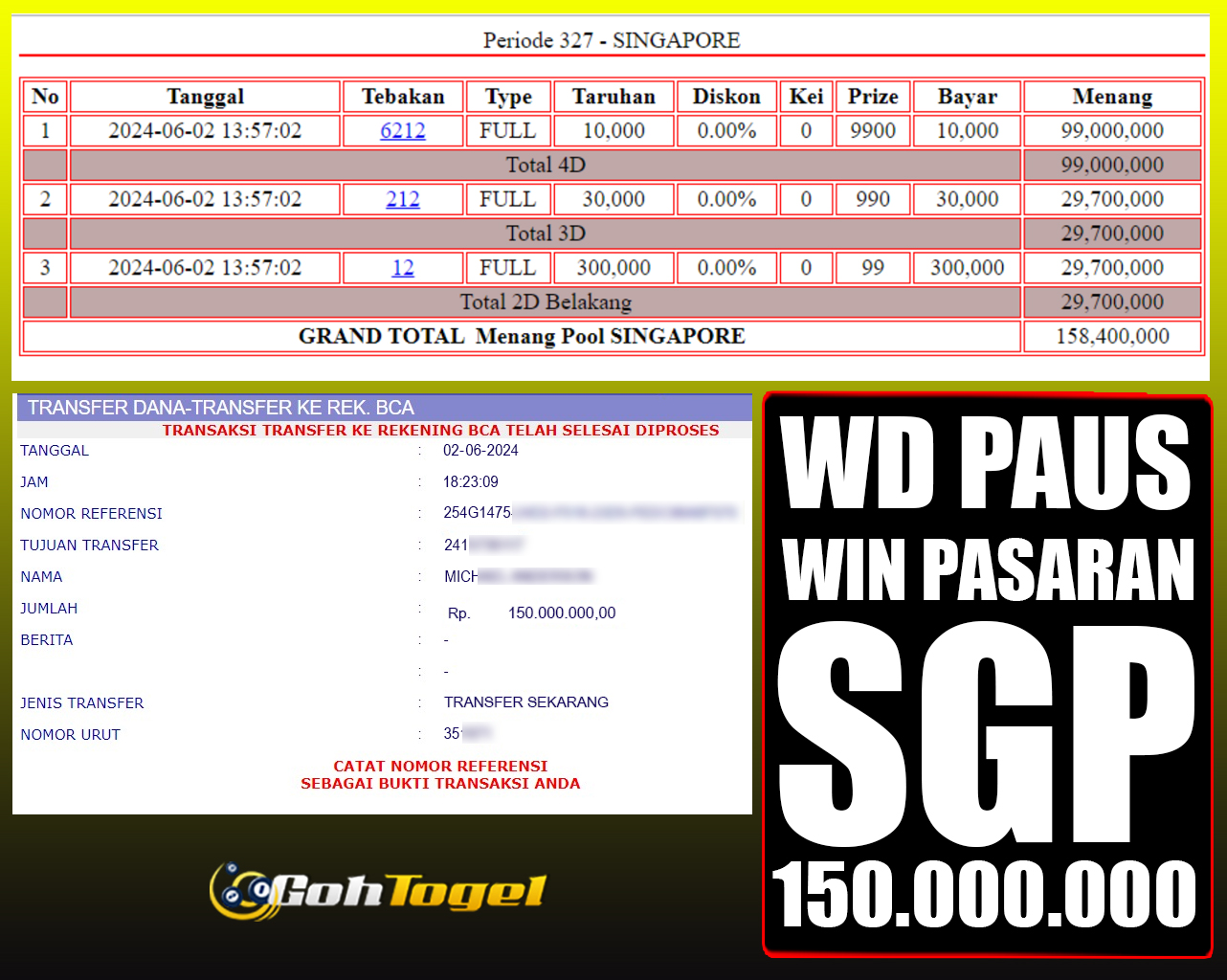 SELAMAT KEPADA ID XXX JACKPOT TOGEL SINGAPORE