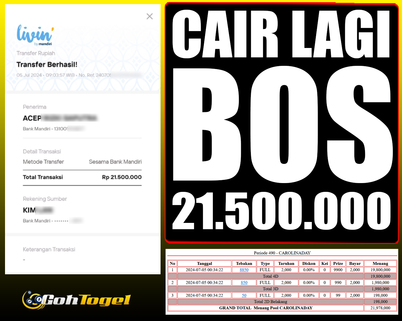 SELAMAT KEPADA ID XXX JACKPOT TOGEL CAROLINADAY