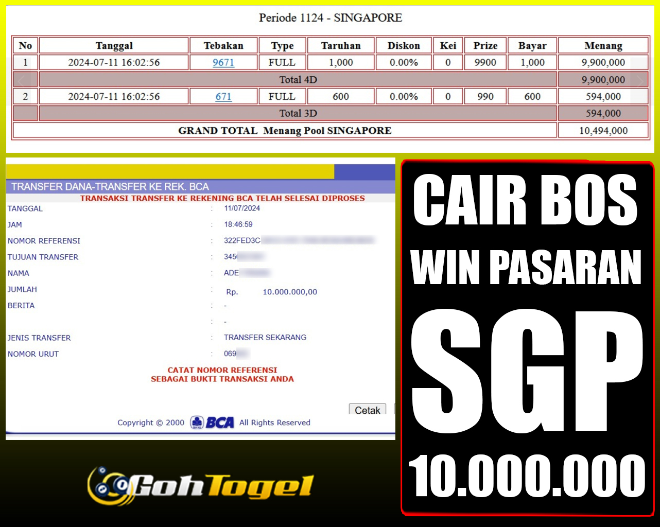 SELAMAT KEPADA ID XXX JACKPOT TOGEL SINGAPORE