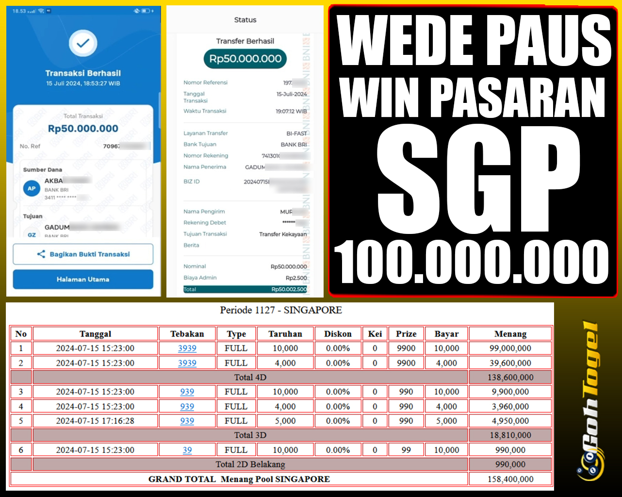 SELAMAT KEPADA ID XXX JACKPOT TOGEL SINGAPORE